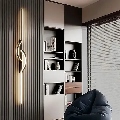 Настінний світильник Line F світлодіодний у 3-х розмірах довжина 80 см чорний - фото 4