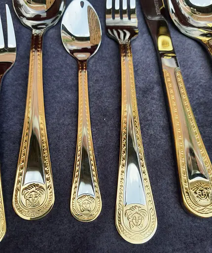 Набор столовых приборов Zillinger ZL-710GS Versace на 12 персон в деревянном кейсе 72 предмета - фото 2