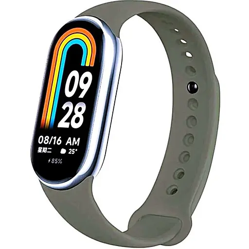 Ремінець для фітнес-браслета Lemfo для Xiaomi Mi Band 8 і 9 сірий хакі