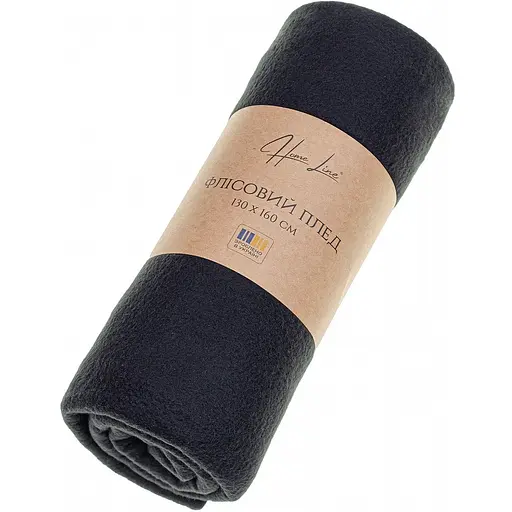 Плед флісовий Home Line гладкофарбований мушля чорний-синій 130x160 см (198924)