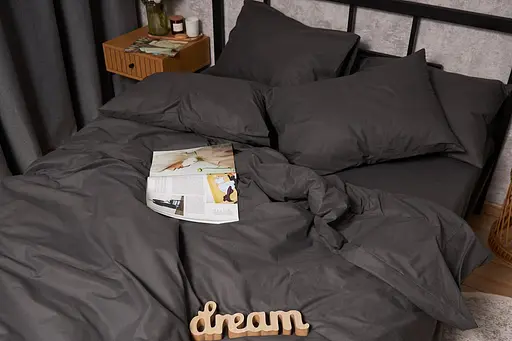 Комплект постельного белья Moon&Star King Size 220x240 наволочки 2х40х60 Sweat Gray Бязь Gold Люкс - фото 5