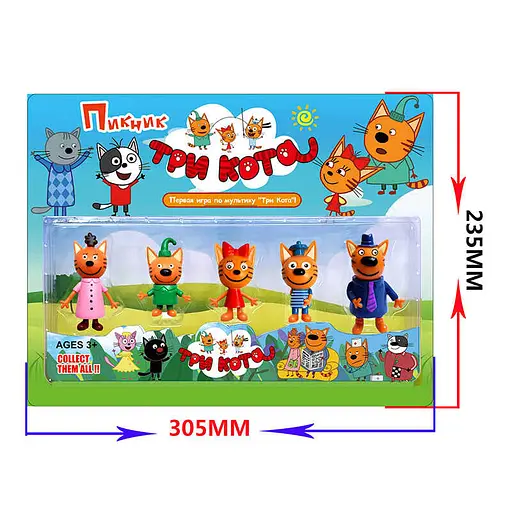 Набір героїв Три Кота, 5 героїв на листі, HT18232 - фото 2