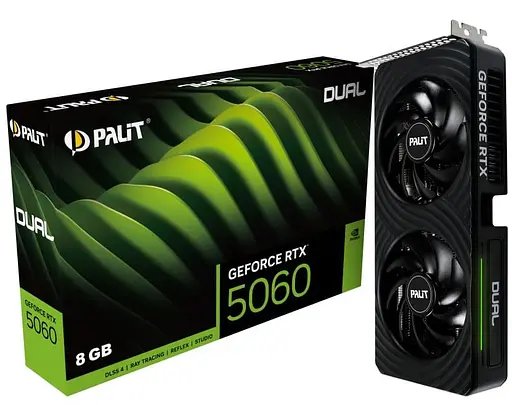 Видеокарта Palit RTX 5060 8GB Dual (NE75060019P1-GB2063D) (GDDR7, 128 bit, PCI-E v5.0 x16) - фото 8
