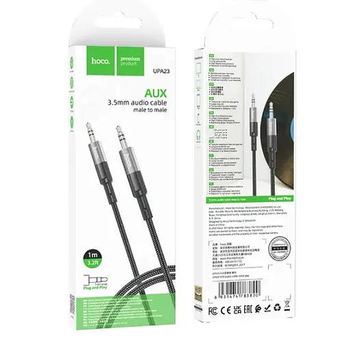Кабель Hoco UPA23 AUX audio cable Темно-сірий - фото 2