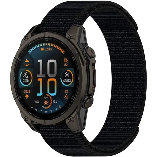 Ремешок DK CDK для Garmin Fenix 8 47mm 22mm Nylon Sport Loop (018558) (black) - фото 2