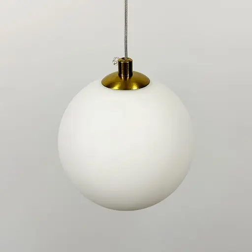 Підвісна лампа з білим плафоном у латунному корпусі Line F MJ201/1 AB+WT - фото 5