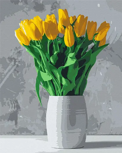 Картина за номерами на підрамнику Brushme Букетих жовтих тюльпанів