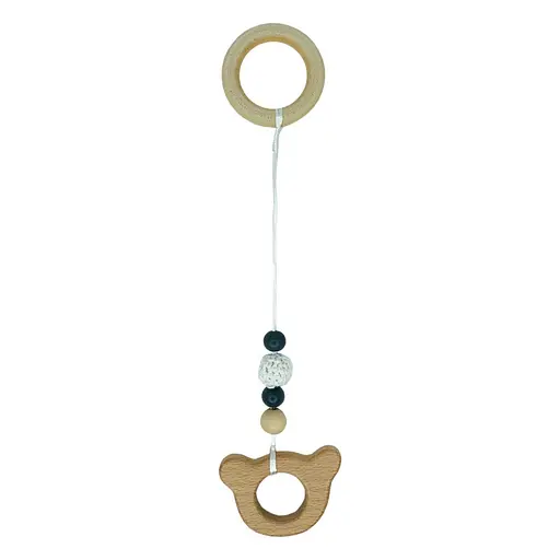 Детский деревянный грызунок "Мишка" Mega Zayka MGZ-0410-2 с подвеской - фото 1