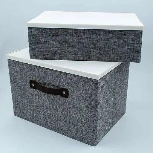 Короб для хранения Handy Home с пластиковой крышкой 33x23x22 см серый (EH-02L) - фото 4