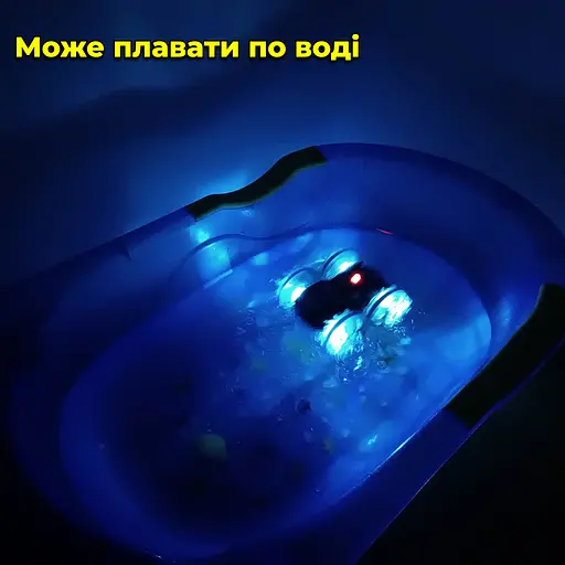 Машинка перевертыш на радиоуправлении Amphibious Stunt Car. Плавает в воде. Светится. Прозрачные колеса - фото 2