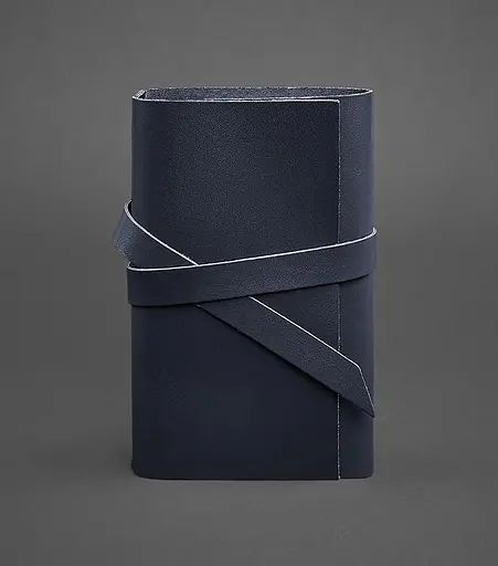 Шкіряний блокнот (Софт-бук) 1.0 Темно-синій Краст - фото 1