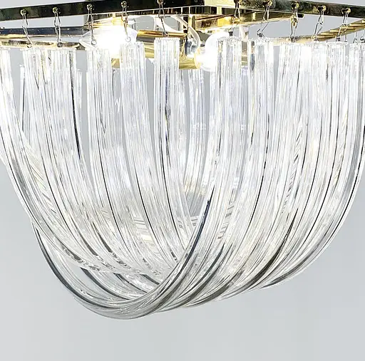 Стельова люстра Newport із закрученими скляними трубками у золотому каркасі Line.F Діаметр 50см - фото 7