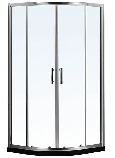 Душевая кабина угловая RJ 90x90 раздвижная прозрачное стекло 8 мм с покрытием Nano с ПВХ-подиумом, хром K9170-FBM-1004, прозрачный, хром - фото 1