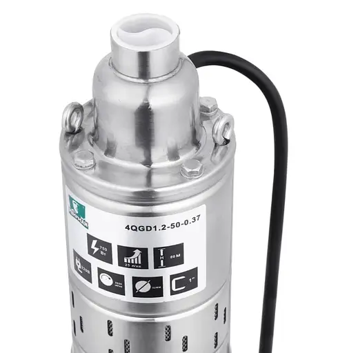 Насос глубинный вихревой PUMPMAN 4QGD1.2-50-0.37 кВт Нmax 80 м Qmax 1,5 куб.м 370 Вт (CV029777) - фото 3