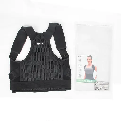 Коректор постави MRLI для спини, унісекс, дихаючий, регульований, невидимий Розмір М чорний - фото 4
