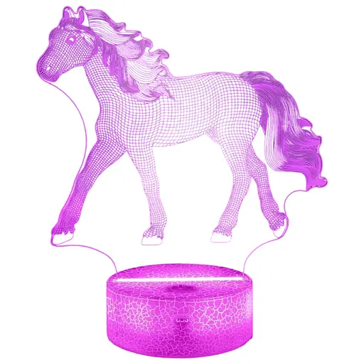 3D Нічник FULLOSUN Horse Gifts для дівчаток 16 кольорів