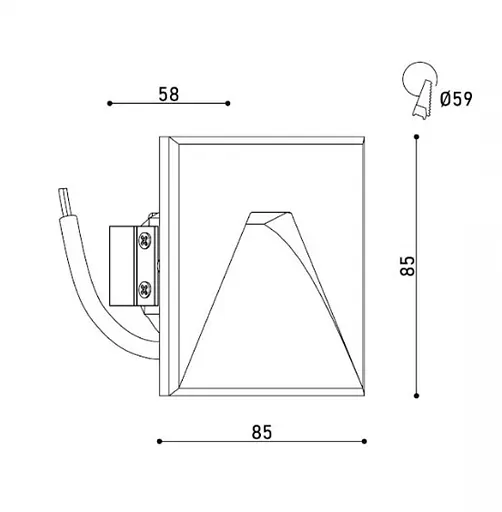 Світильник сходинковий Kloodi Riki KDSL-RIKI SQ85X85 3W 3K 38D DG - фото 4