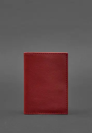 Кожаная обложка для паспорта и военного билета 1.2 красная - фото 2