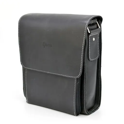 Кожаная мужская сумка через плечо TARWA 26х22х6 см sum0025846 - фото 2
