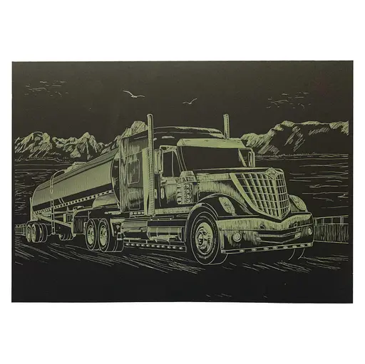 Гравюра А4 "Грузовик" ГрА4-2з эконом вариант в пакете 29,7х21 см
