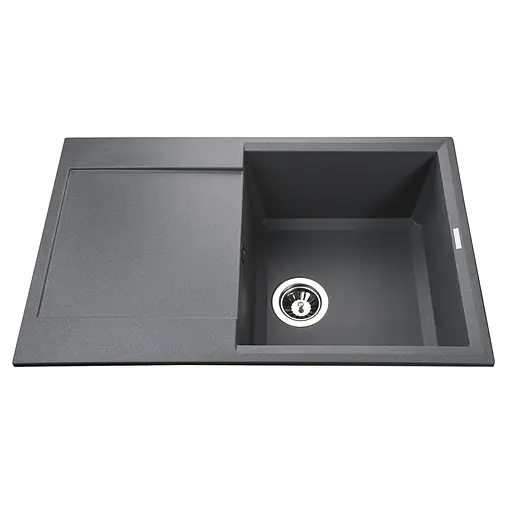 Кухонна мийка гранітна Globus Lux Komo сірий металік 790x500мм-А0003, Сірий - фото 1