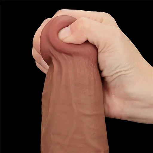 Фаллоимитатор LoveToy Sliding-Skin Dual Layer Dong King Sized 34 см коричневый - фото 16