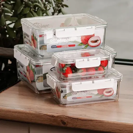 Набор лотков для пищевых продуктов Yiwu HP-27-5 4 штуки 0.7 л 1.7 л 3.3 л 5.7 л белый - фото 2