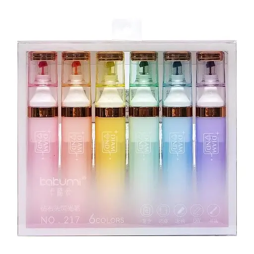 Набір фломастерів "Diamond" Bambi 217-6, 6 кольорів - фото 1