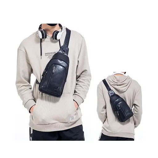 Кожаная сумка слинг Bull 32х18х5.5 см sum0025561 - фото 3