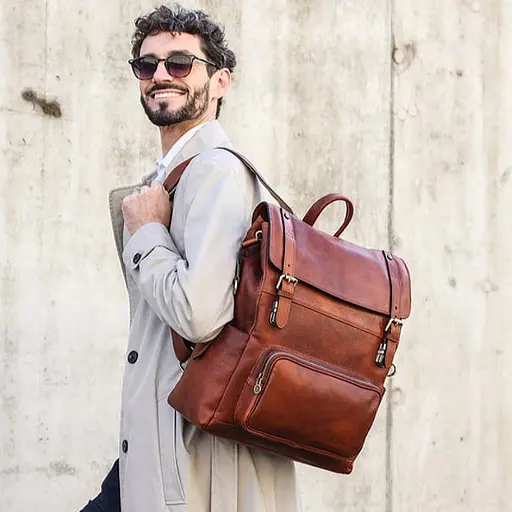 Кожаный рюкзак Time Resistance 35х40х15 см sum0028460 - фото 2