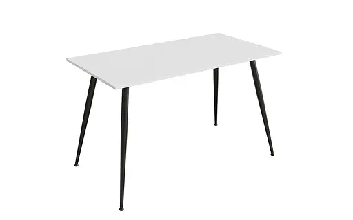 Кухонний стіл Марсель 40 Ferrum-decor 75x120x70 Чорний метал ДСП Білий 16 мм (FRD-106767)