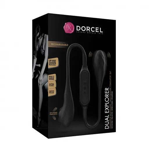 Двосторонній вібромасажер Dorcel Dual Explorer 55.7 см чорний - фото 10
