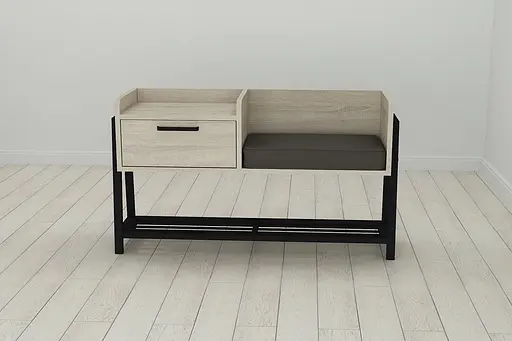 Банкетка з тумбочкою Ferrum-decor Бланка 540x1000x320 метал Чорний ДСП Сонома 16 мм (FRD-103027) - фото 3