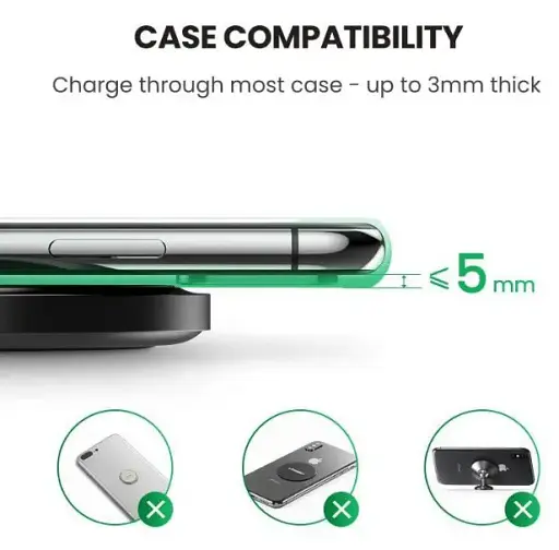 Беспроводная зарядка Ugreen ED032 10W Qi Wireless Charging Pad черная - фото 6