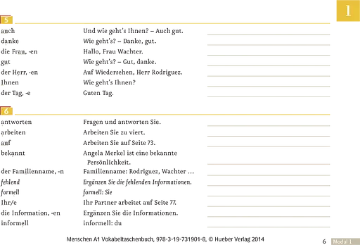 Menschen A1. Vokabeltaschenbuch - фото 5