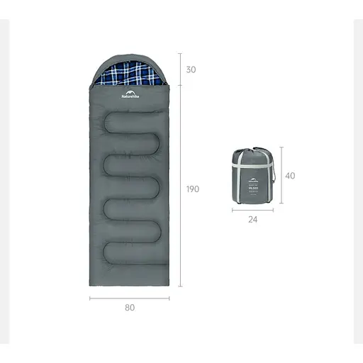 Спальный мешок с капюшоном Naturehike Clear Sky HL500 CNK2450WS042, серый - фото 11