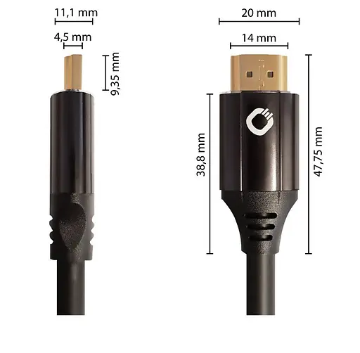 Кабель HDMI Oehlbach Black Magic MK II UHD v2.1 8K 48Gbit HDR Ethernet ARC 0.75 м Black - фото 4