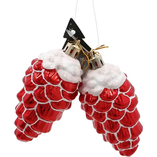 Украшение-подвеска Chomik Шишки пластиковая 9 см красные 2 шт. (BAI5386)