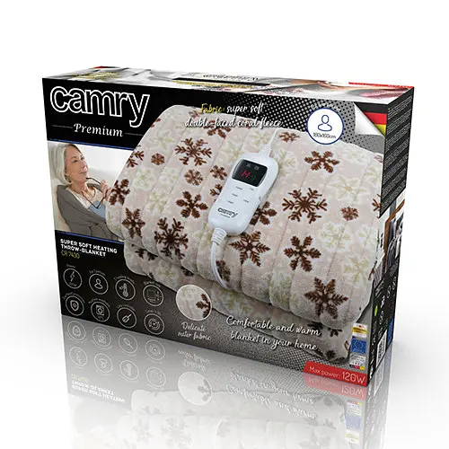 Электрическое одеяло 160x180см с таймером  супер мягкое Camry CR 7430 - фото 9