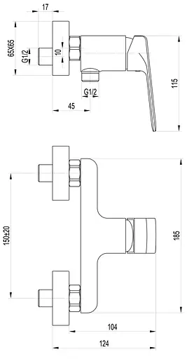 Змішувач для душа Topaz Odiss TO 18701-H52-BL Чорний матовий - фото 6