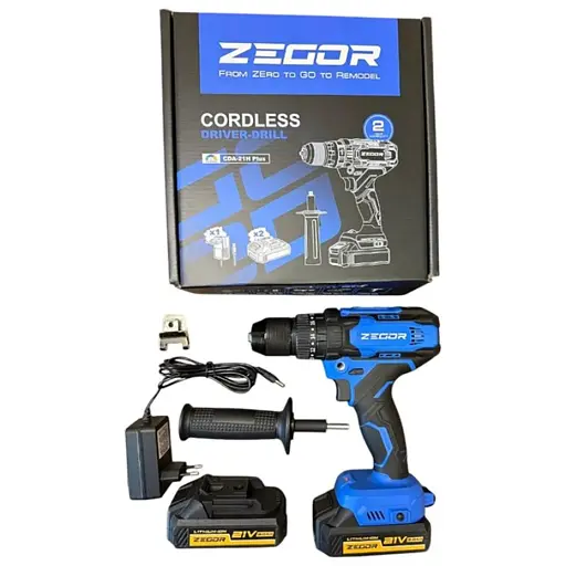 Шуруповерт ударный аккумуляторный Zegor CDA-21H PLUS/21В/2 скорости/2 батареи 21В 2Ач/реверс/подсветка/кейс - фото 4