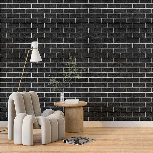 Панель стеновая 700х700х5мм Черный кирпич с белым SW-00001503 - фото 5