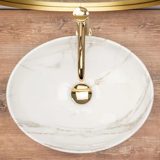 Умивальник Rea Sofia aiax marmur накладний REA-U6597, Білий - фото 5