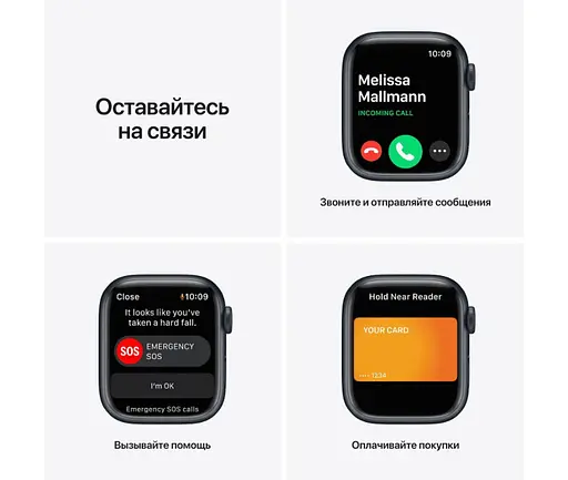 Смарт-годинник Apple Watch Series 7 GPS 45mm Midnight Aluminum Case with Midnight Sport Band [MKN53] Б/В [161674] - фото 7