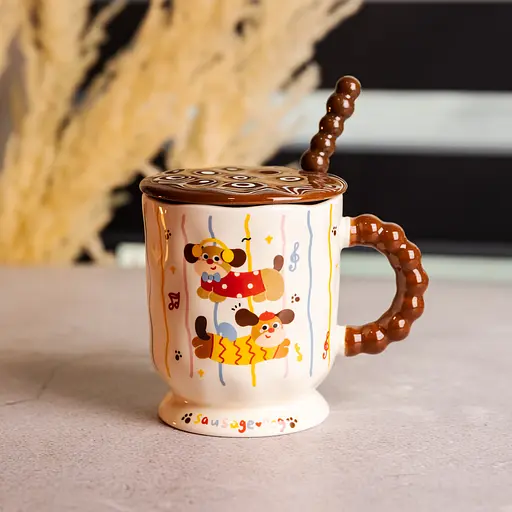 Чашка порцелянова Sausage Dog 400 мл червоний FM-17C - фото 2