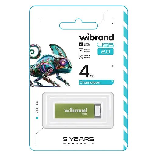 USB флеш накопичувач Wibrand 4GB Chameleon Green USB 2.0 (WI2.0/CH4U6LG) - фото 2