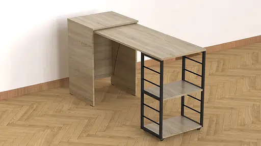 Стол-тумба трансформер Смарт 2/2 Ferrum-decor 750x1450x600 Черный металл ДСП Дуб Сонома 16 мм (FRD-105105) - фото 9