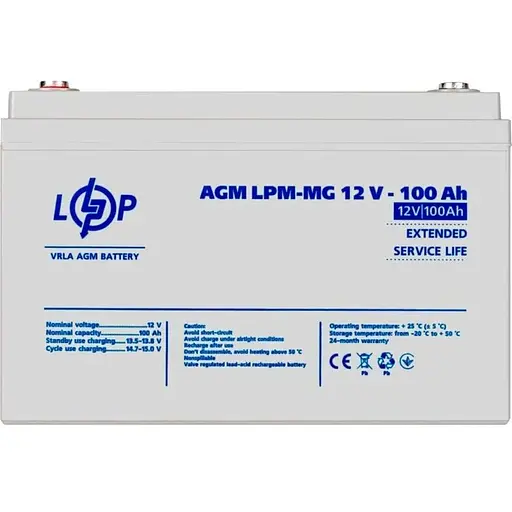 Акумулятор LogicPower AGM-MG 12V/100Ah/1200Wh (3877) [109900] - фото 2