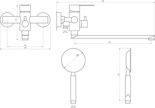 Змішувач для ванни Globus Lux Ring SR-208 Хром матовый - фото 5