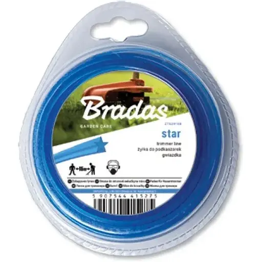 Волосінь для тримера Bradas TRIMMER "зірка" 2,4мм х 15м ZTG2415B - фото 1